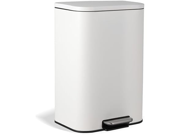 13.2 Gallon / 50 LTrash Can, Stainless Steel Step-on Garbage Can
