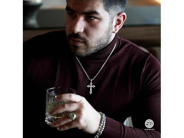 bysilvergates Cross Necklace for Men 925