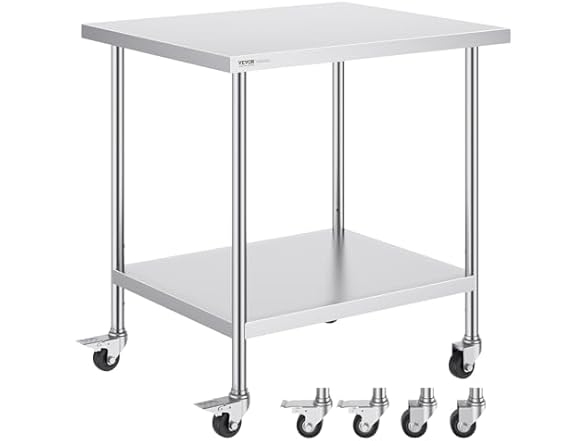 VEVOR Stainless Steel Work Table 30 x 18 x 38 Inch