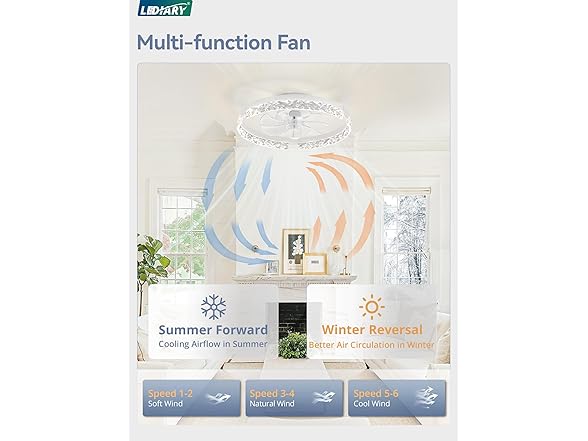 LEDIARY 20In Low Profile Ceiling Fan
