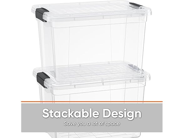 Superio Small Clear Storage Box with Lid, 4.75 Quart 10 PK