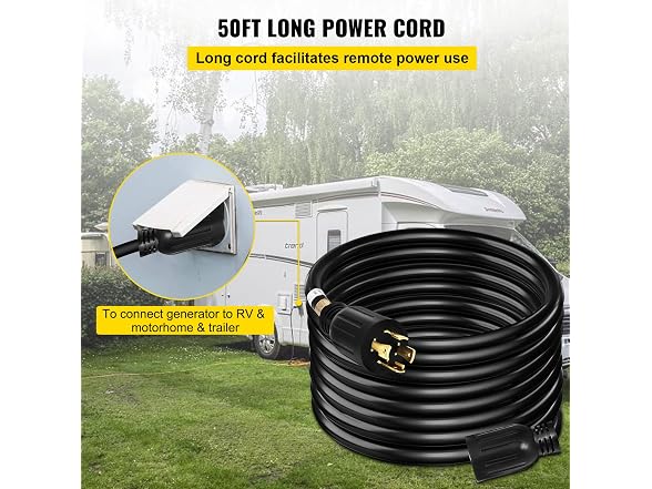 50 FT 30 Amp Generator Extension Cord SJTW