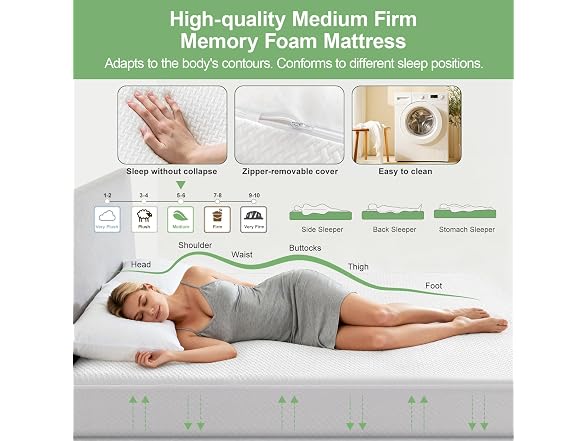 WEUP Full Size Memory Foam Mattress 10 Inch