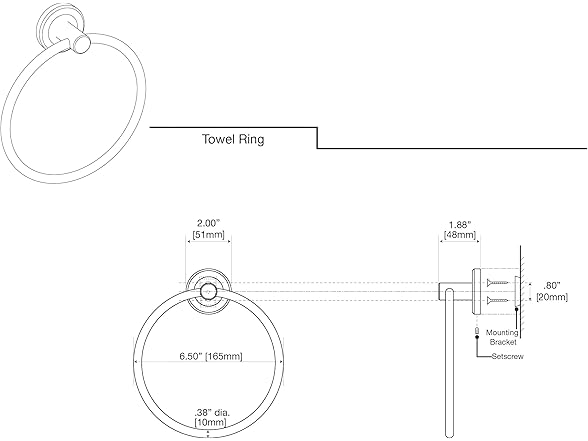 Gatco 4242 Latitude II Towel Ring, Chrome