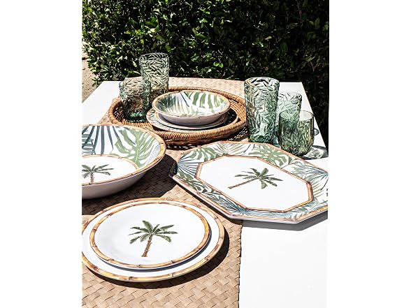 Abode Homewares Rainforest Palm Melamine Serving Bowl 