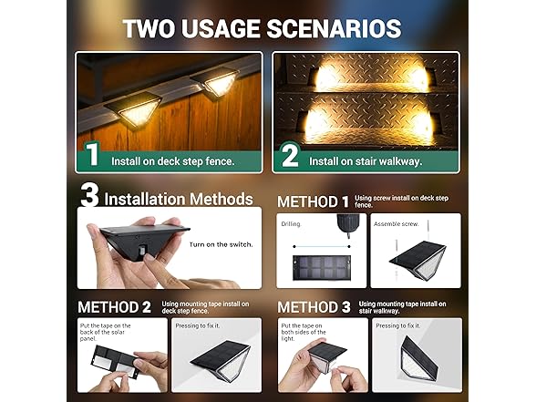 PATIOWIN Solar Step Lights