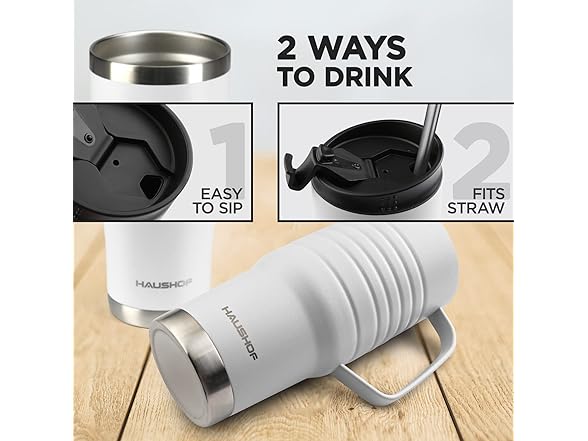HAUSHOF 24 oz Travel Mug with Handle Insulated