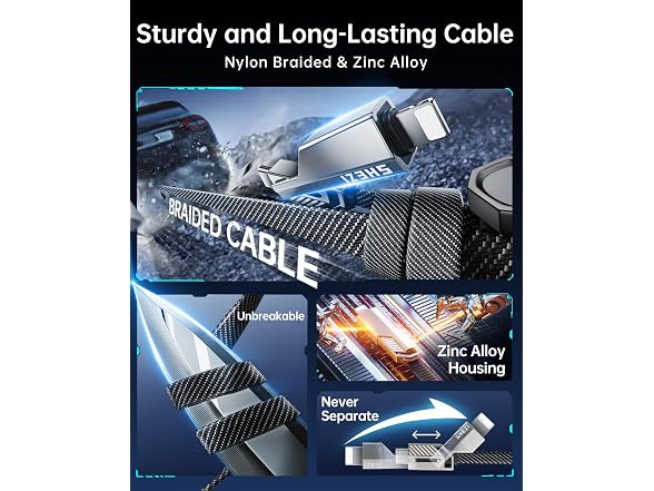 SHEZI 3 FT 60W 4 in 1 Charging Cable