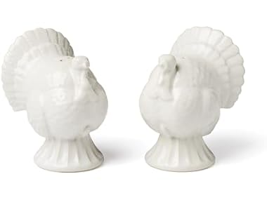 $3.99 Lenox French Perle Carved Turkey Salt & Pepper Set 663620 dealfomo