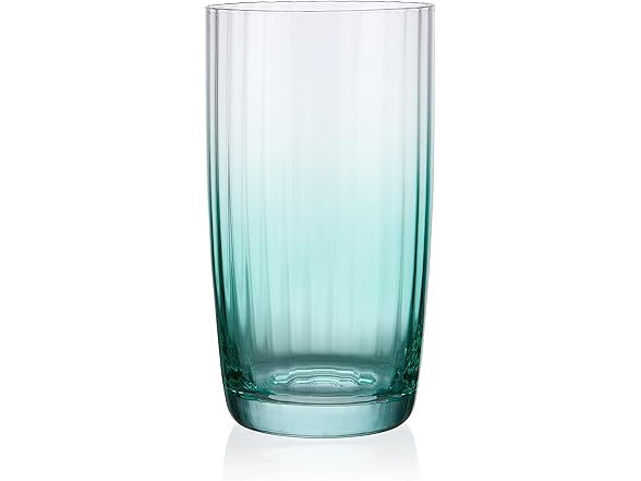 Darbie Angell Good Day Set of 4 Highball Tall Glasses Teal
