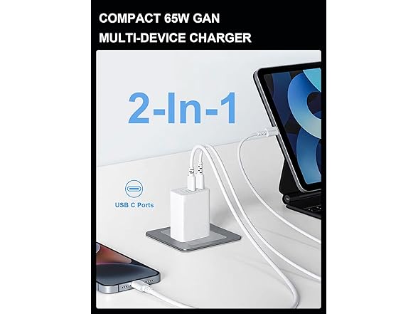 65W USB C Charger Block, Compact