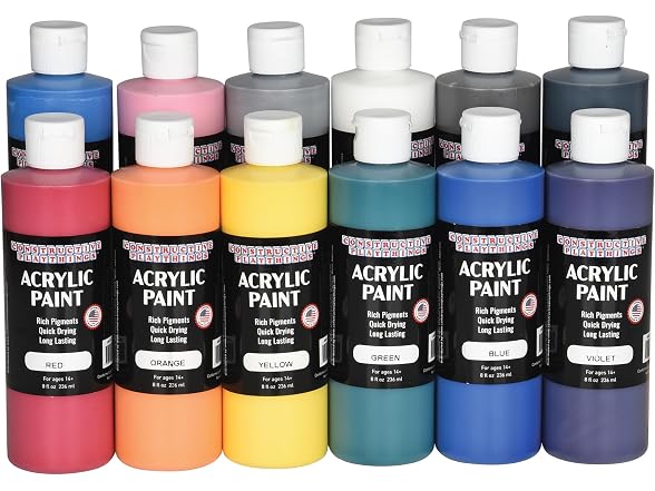 Constructive Playthings Acrylic Paint Set 12Pk