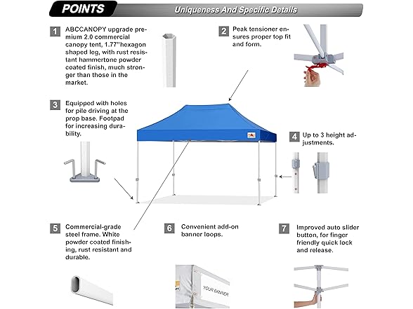 ABCCANOPY Commercial Pop Up Canopy Tent