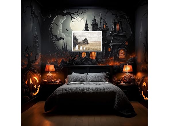 Htdsks Cute Ghost In Haunted Forest Canvas