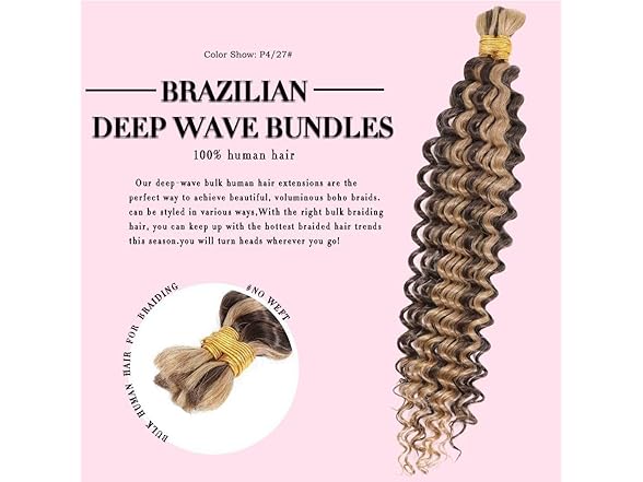 Highlight Deep Wave Bulk Human Hair