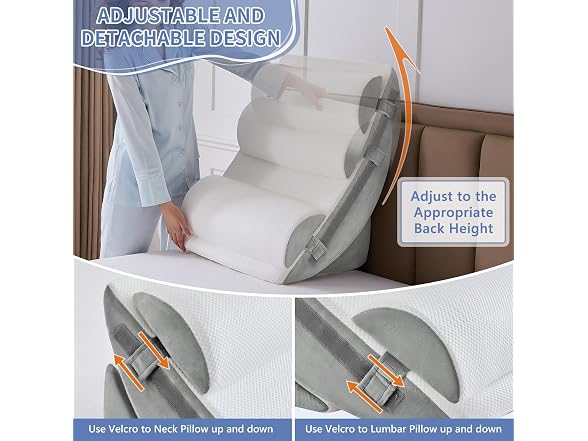 paxato 9PCS Wedge Pillow Set Gray