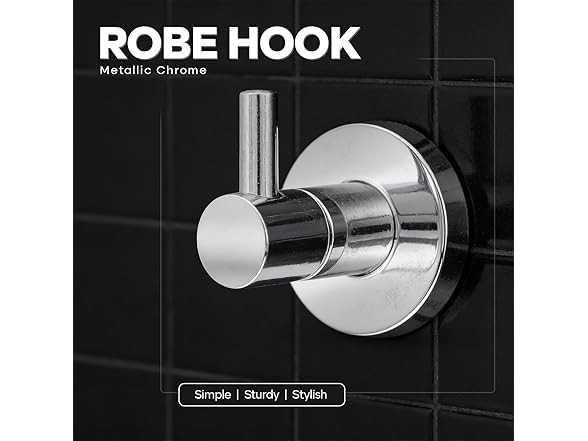 HIGHCRAFT Single Robe Hook in Chrome, Modern Bathroom Hook