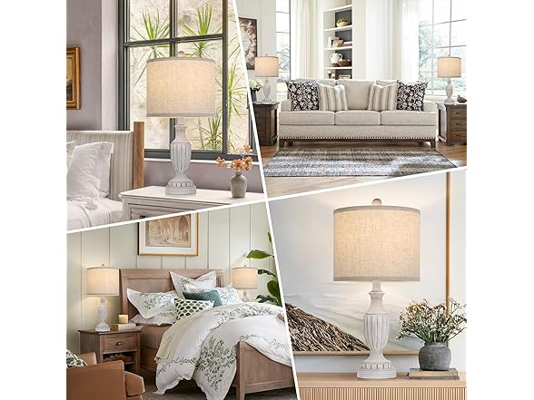 TOBUSA Table Farmhouse Lamps Set of 2
