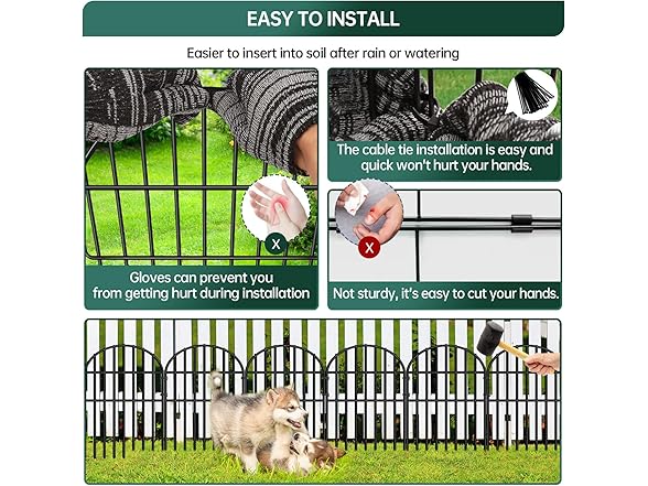 10 Panels No Dig Fence 10.8ft x 17"