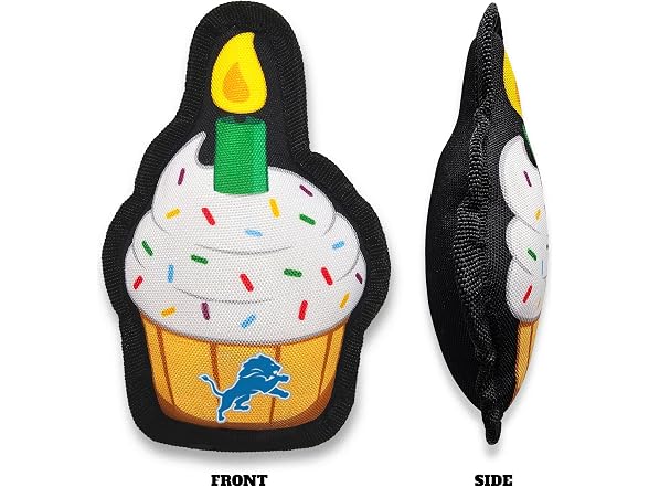 NFL Detroit Lions Pet Birthday Cupcake Squeak