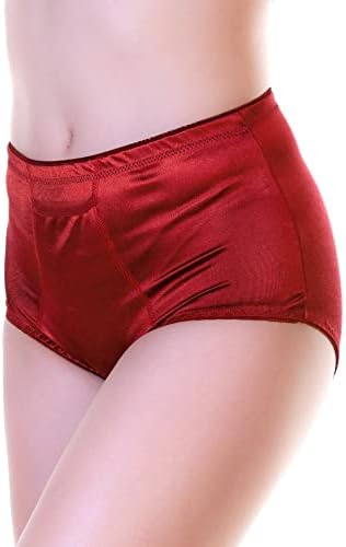 Angelina 4920_ASST_6_UL Large (8-10) Classic High-Waist Satin Briefs with Pocket Assorted Color (6 Pack)
