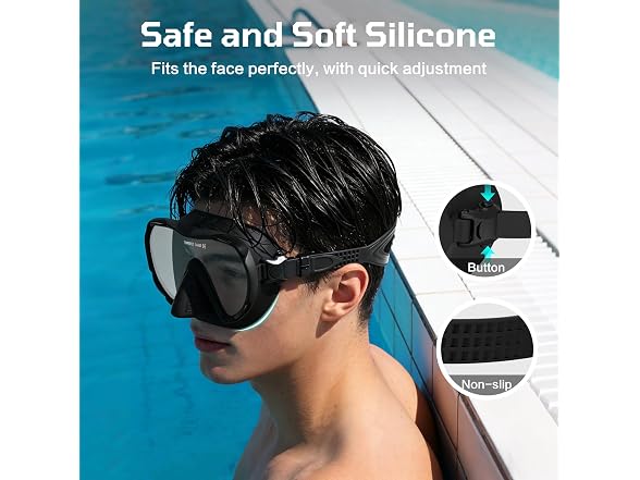 Adult Swim Goggles with Nose Cover- Black