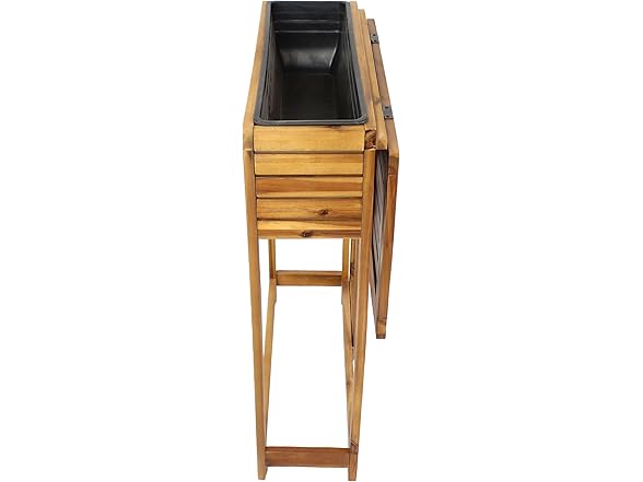 Sunnydaze Acacia Wood Raised Garden Bed with Shelf