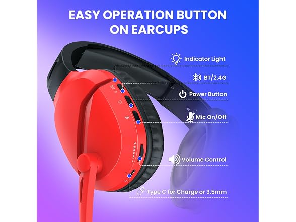 WolfLawS Wireless Gaming Headset with Mic