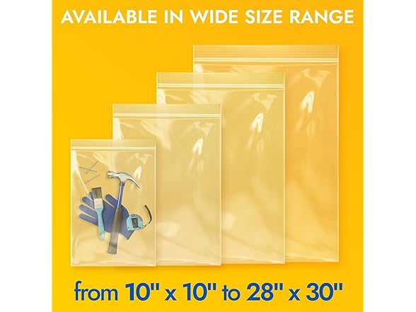 Paclord 12" x 12" Large Zip Seal Lock Bags, 6 Mil (Pack of 100) 