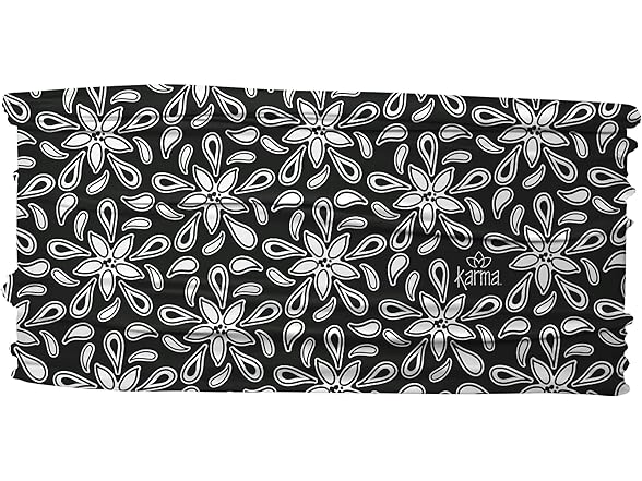 Karma Black and White Floral Headband for Women 