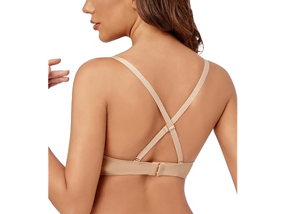 Wekofi Women (40D) Plunge Bras Low Back Bra