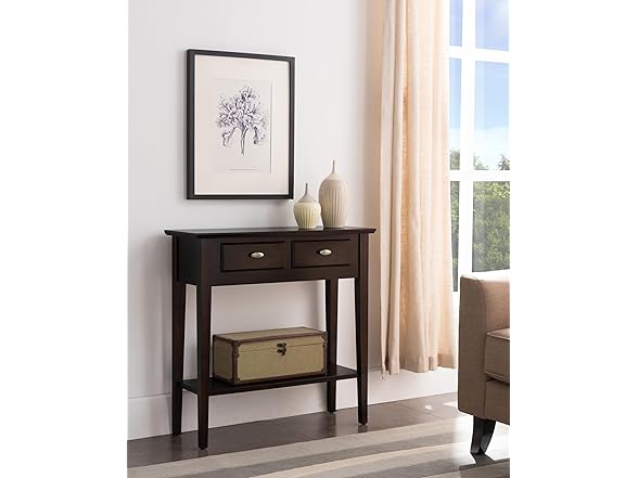 Leigh Ross Teegan Solid Wood Hall Entryway Console Table