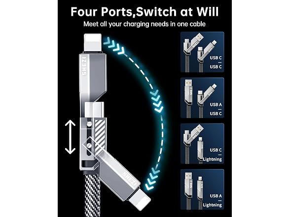 SHEZI 3 FT 60W 4 in 1 Charging Cable