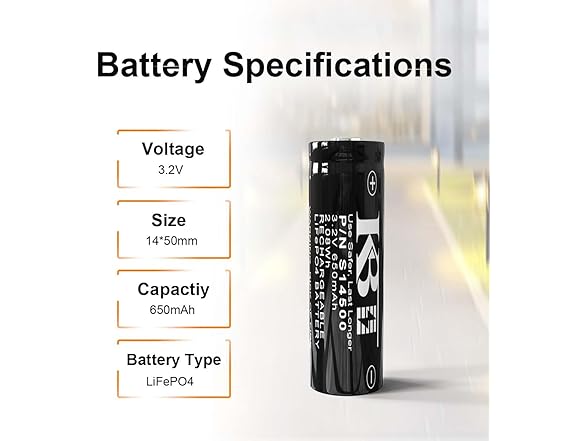 KBT 4Pack 3.2V 650mAh LiFePo4 Batteries