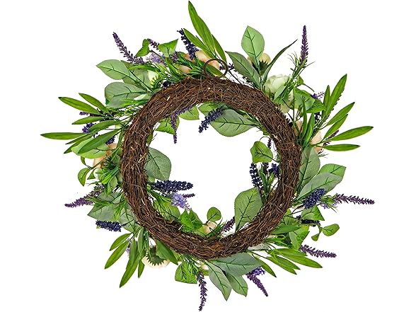 National Tree Company 24" Artificial Spring Wreath with Woven Base