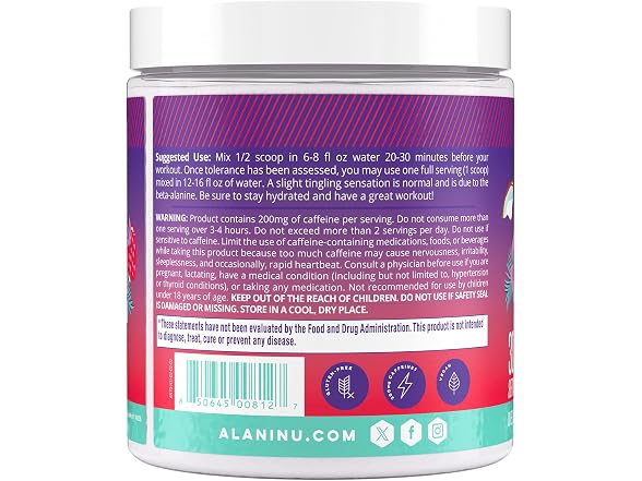 Alani Nu Pre Workout Powder Hawaiian Shaved ICE
