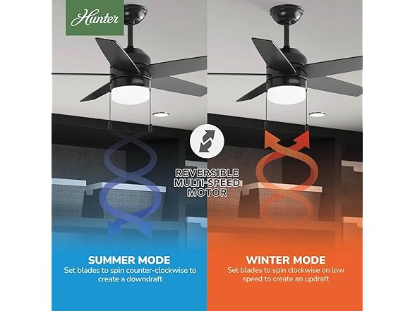 Hunter Fan 44" Matte Black Indoor Ceiling Fan