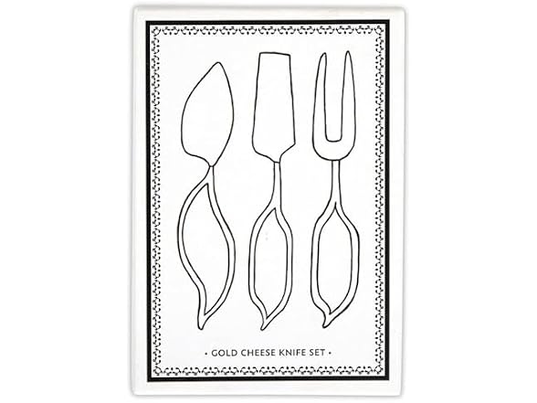 Santa Barbara Design Studio Cheese Knives 3-Piece, Gold