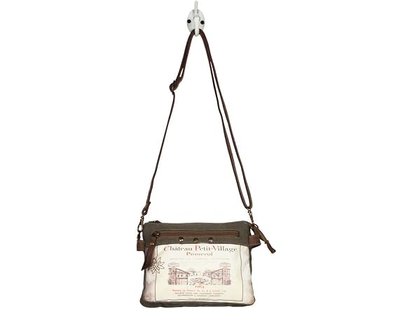 Myra Bag Pomerol Upcycled Canvas & Leather Small Crossbody Bag S