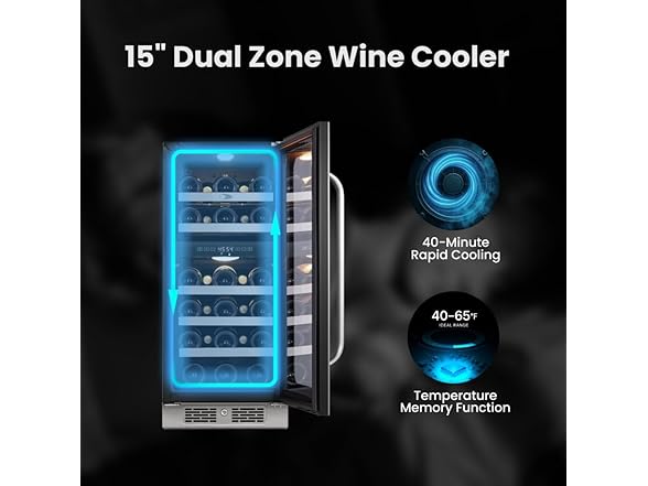 Whynter 15 inch Built-ln 29 Bottle Undercounter Stainless Steel Wine Fridge 