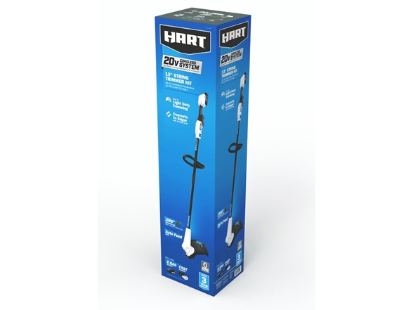 HART 20V Cordless 13" String Trimmer Kit, (1) 2.0 Ah Lithium-Ion Battery