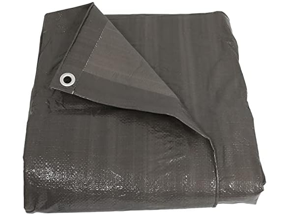 Sunnydaze 9 x 12 Foot Plastic Reversible Tarp, Gray