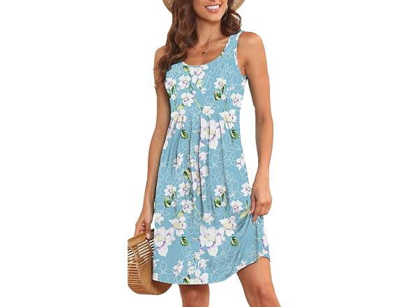Akihoo Women (XL) Casual Tank Sleeveless Sun Dress