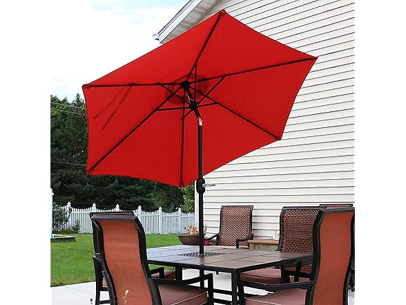 Sunnydaze Outdoor Patio Umbrella, 7.5' Burnt Orange