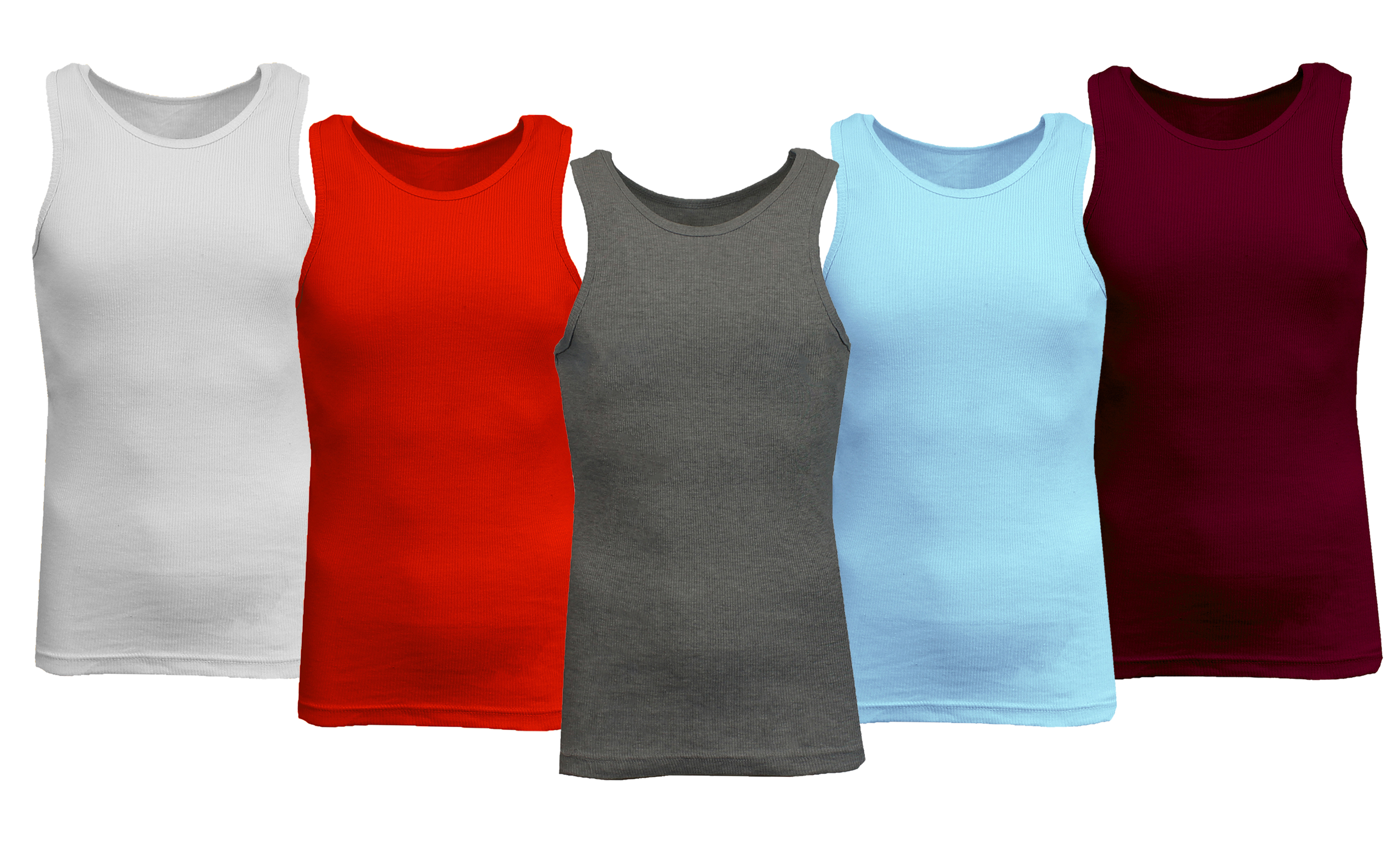 3 or 5PK Men's Heavyweight Ribbed Tank Top - Gallery 68