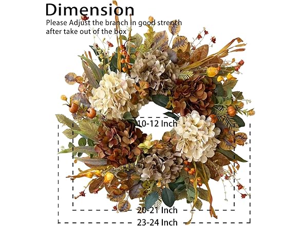 Rustic Hydrangea 24" Wreath