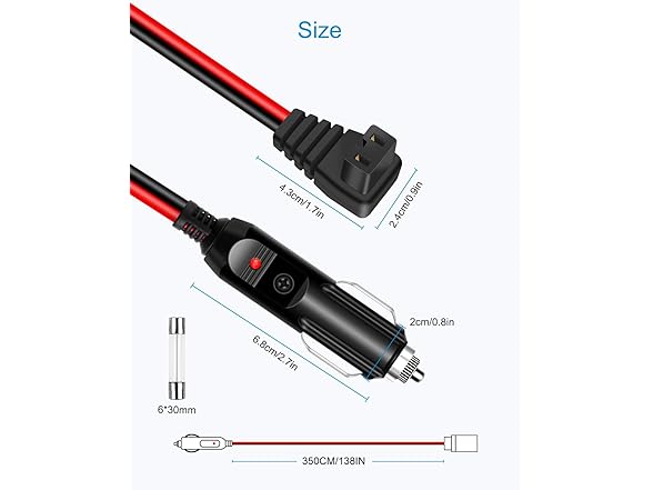 11.5ft Car Refrigerator Power Cord