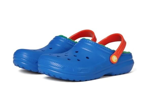 Crocs Classic Lined Kids Clog Blue Bolt/Multi