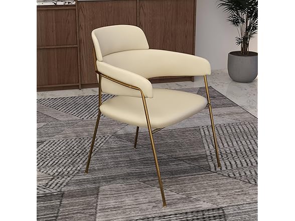 LeisureMod Axis Gold Dining Chair