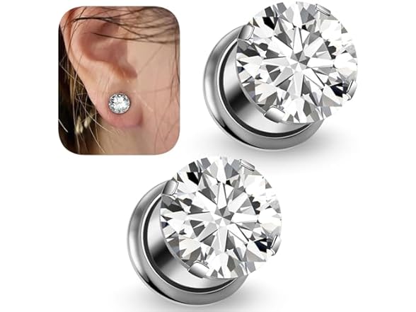 Pexveiuu Titanium Ear Gauges Screw Fit